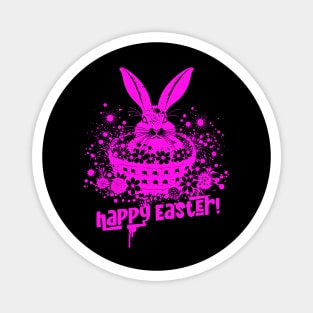 Pink Graffiti Easter Bunny Magnet